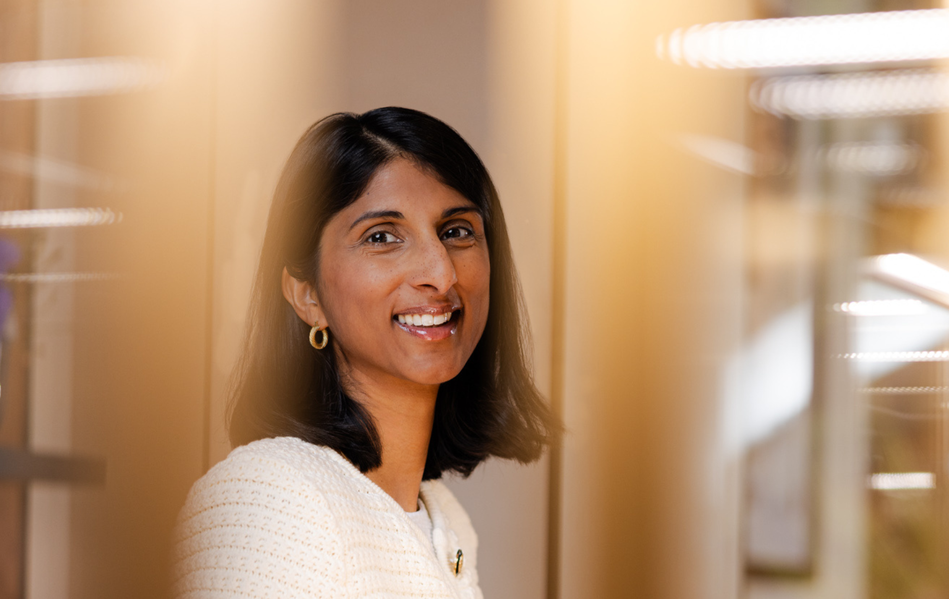 a person smiling at camera