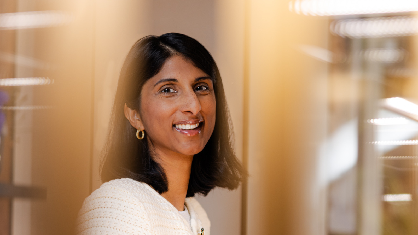 a person smiling at camera