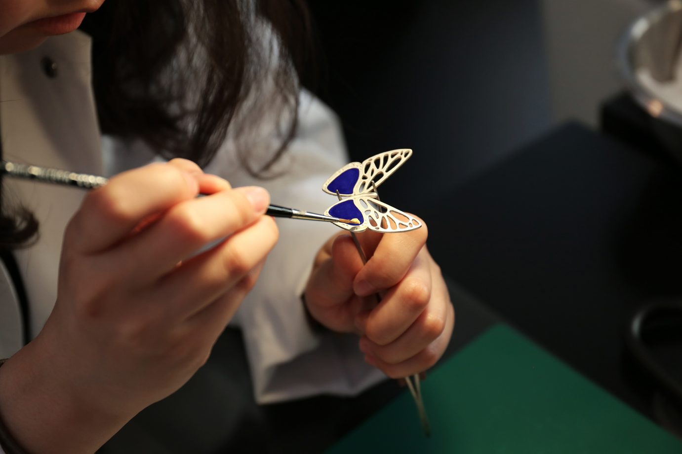 나비를 들고 있는 사람