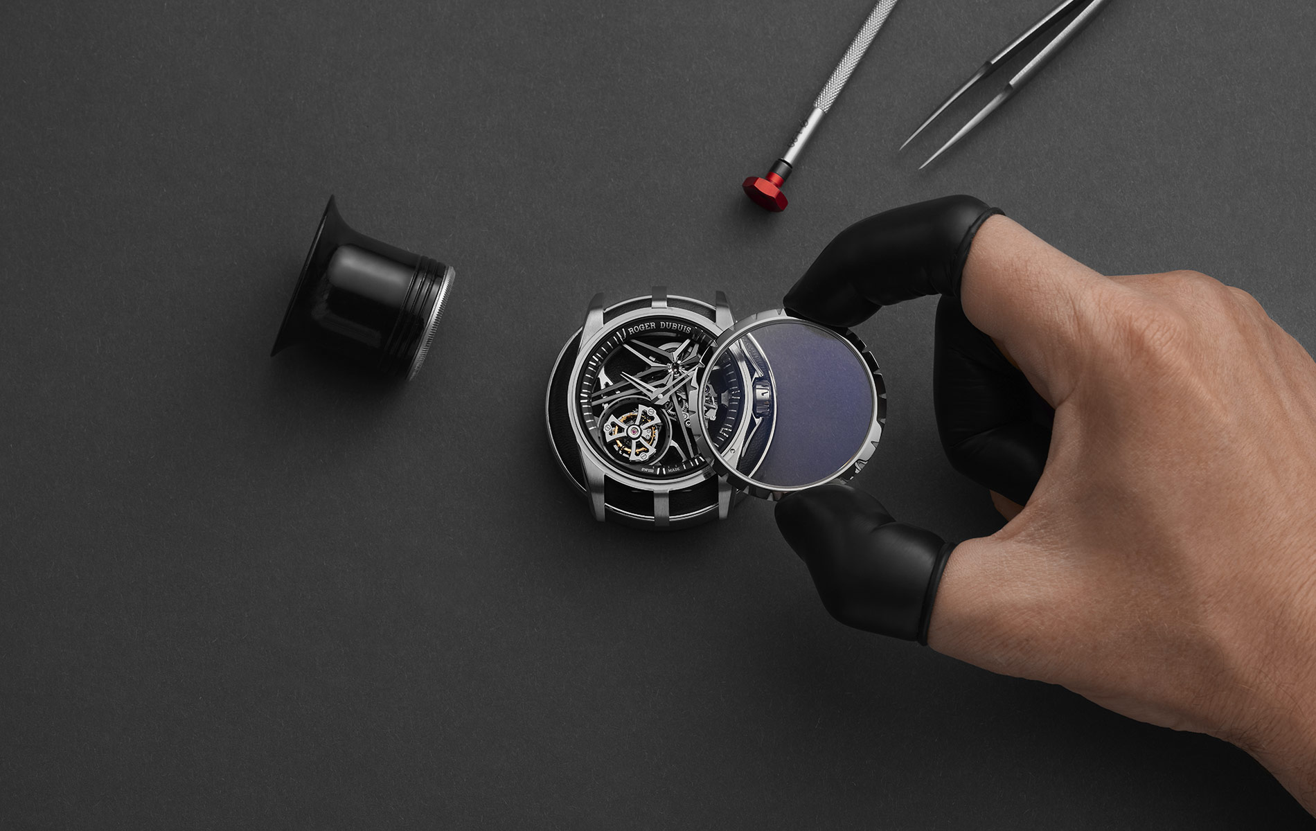 a person holding a watch