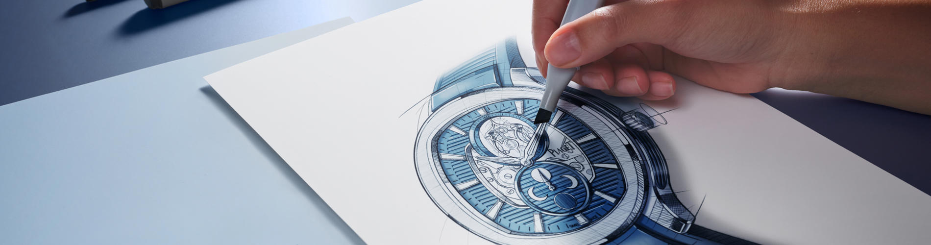 a hand drawing a watch